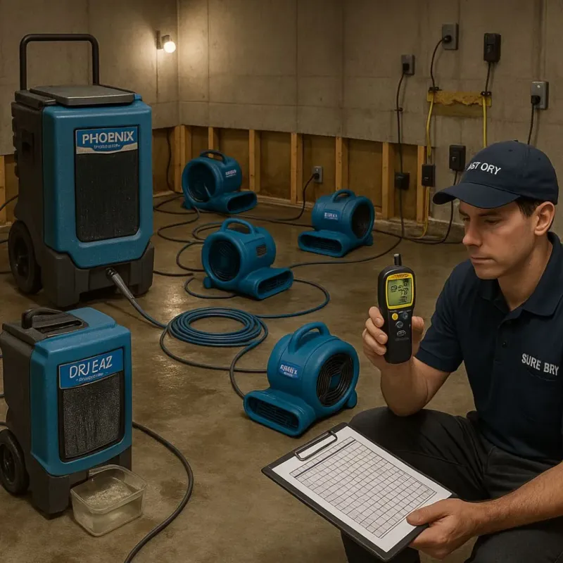 Structural Drying and Dehumidification process in Union County, IN